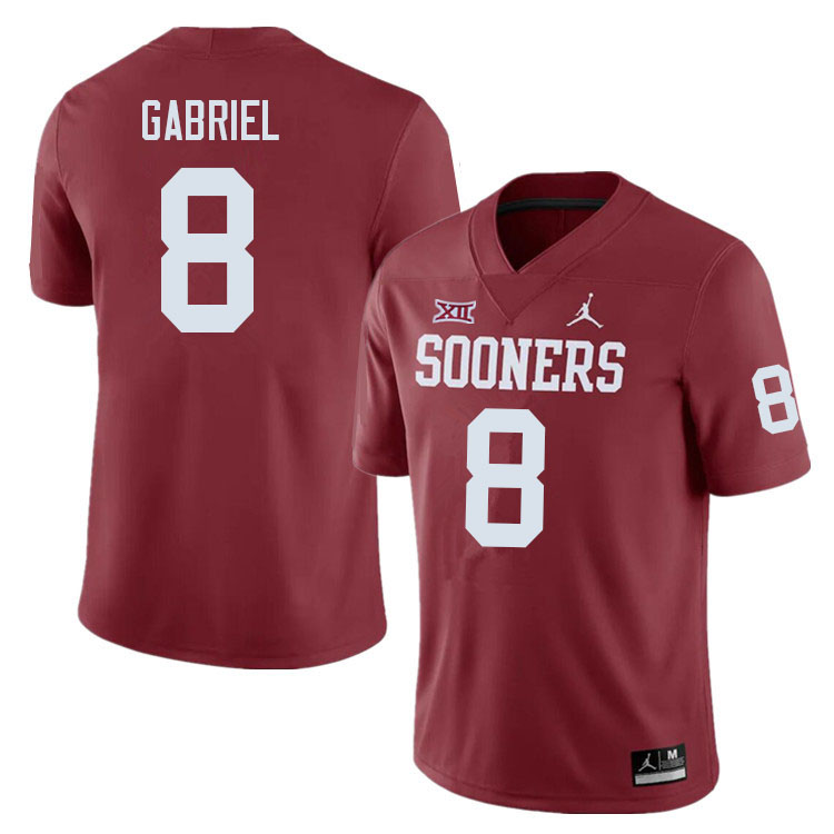 Men #8 Dillon Gabriel Oklahoma Sooners College Football Jerseys Sale-Crimson